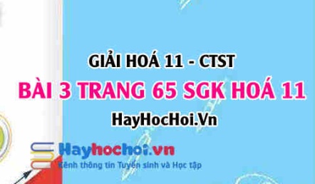 Giải bài 3 trang 65 Hoá 11 SGK Chân trời sáng tạo